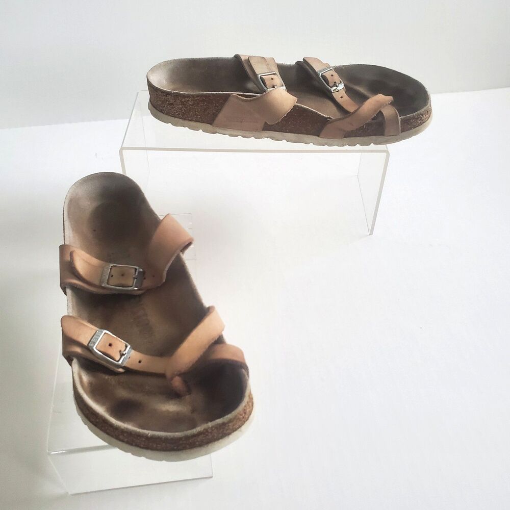Birkenstock Mayari Sandals Women's EU 38 US 7-7.5 Brown Genuine Leather Toe Loop